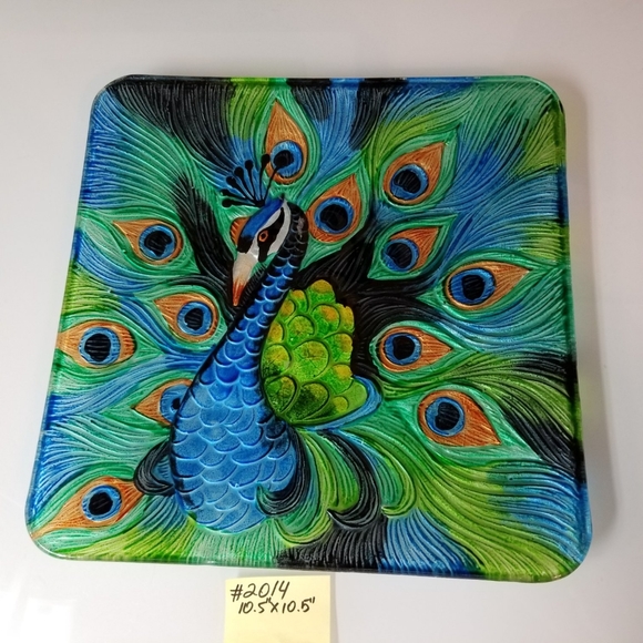 #2014 New GiftCraft RARE Collectable Peacock Tray - Picture 1 of 3